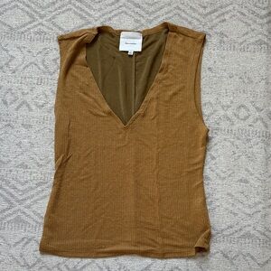 Reformation Brown V-Neck Tank Top